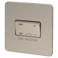 Knightsbridge 10AX 1 Gang Triple Pole Fan Isolator Switch - Brushed Chrome