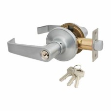 Exel Satin Chrome Return to Door Hotel Entrance Door Handles on Round Rose Set