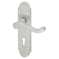 Exel Satin Chrome Victorian Summer Scroll Keyhole Lock Door Handle - 168 x 40mm