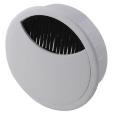 Exel Round Cable Tidy Grommet - 80mm Hole Size - White - Pack of 10