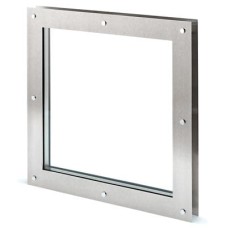 North 4 Designs Twin Glazed Square Vision Panel - 360 x 360mm - FD30 - Brushed Stainless Steel