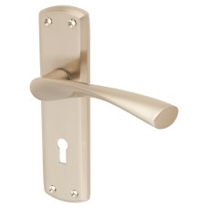 Exel Satin Nickel Keyhole Lock Door Handle - Monza Range - 175 x 45mm