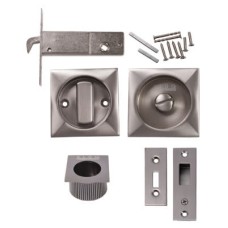 FVG Square Flush Privacy Set with Bolt - Satin Nickel
