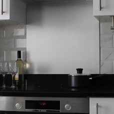 Exel Aluminium Kitchen Splashback - 900 x 750mm - Gloss Brushed Aluminium