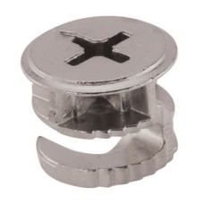 Cam Connector with Rim - 15mm Diameter - 15mm Locking Centre - Nickel Plated - Pack of 50