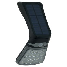 Forum Zink Blackhall 3.5W LED Solar Security Floodlight with MW & Photocell - IP44 - 6500K - Black
