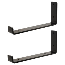 Olde Forge Steel Scaffold Board Shelf Bracket - Type 2 - 245 x 108 x 40mm - Black Powder Coated Iron