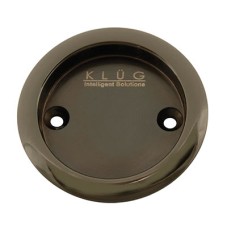 FVG Round Screw Fixed Flush Handle - 63mm Diameter - Polished Black Nickel