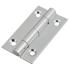 Solid Drawn Butt Cabinet Hinge - 38 x 22 x 1.45mm - Polished Chrome - Pair