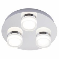 Forum Spa Amalfi 5W 3 Light Flush LED Bathroom Ceiling Light - IP44 - 4000K Cool White - Chrome