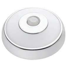Sensio Magnum 0.4W Rechargeable Round Cabinet Downlight & PIR - 4200K Cool White - Stainless Steel