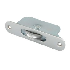 Exel Radius Ball Bearing Sash Window Pulley - 44mm Curved Metal Wheel - Satin Chrome