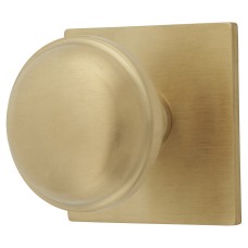Alexander & Wilks Quantock Cabinet Knob on Square Backplate - 38mm Diameter - PVD Satin Brass