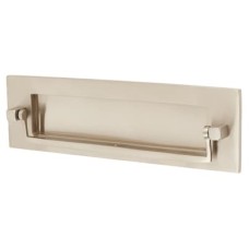 Postal Knocker Letter Plate - 254 x 78mm - Satin Nickel