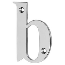 77mm Screw Fix Door Letter - b - Bright Chrome