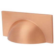 Crofts & Assinder Monmouth Square Cabinet Cup Handle - 64mm Centres - Brushed Copper