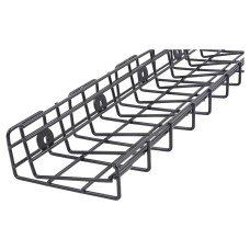 Exel Wire Basket Cable Tray - 130 x 58 x 400mm - Matt Black