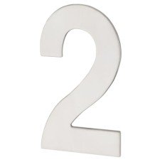 Hampstead 100mm Concealed Screw Fix Door Numeral - 2 - Polished Stainless Steel 