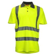 TIMCO Hi Visibility Short Sleeve Polo Shirt - Yellow - XL