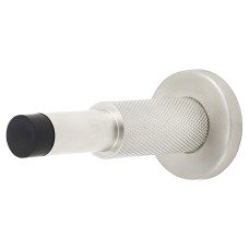 Hampstead Knurled Projection Door Stop - 100mm Projection - Satin Stainless Steel