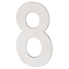 Hampstead 100mm Concealed Screw Fix Door Numeral - 8 - Polished Stainless Steel 