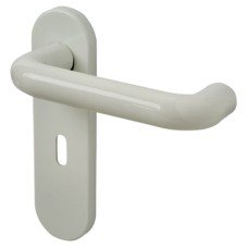 Hoppe AR600/22 Diamond White Nylon Steel Core Safety Keyhole Lock Door Handle - Paris Range