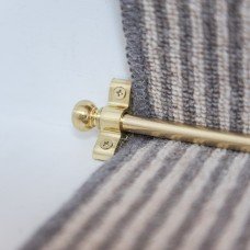 Exel Stair Rod with Round Bulb Finials - 900mm Length - Satin Brass Exel Stair Rod with Round Bulb Finials - 900mm Length - Satin Brass