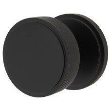 Hampstead Knurled Centre Door Knob - 80mm Rose Diameter - Matt Black