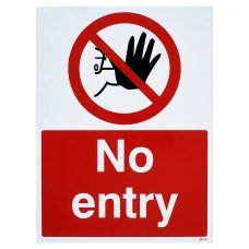 Exel No Entry Sign - 300 x 400mm - Rigid Plastic