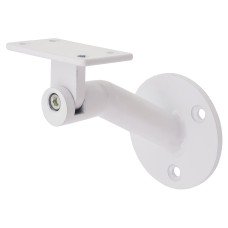 Exel Round Plate Handrail Bracket - 75mm Projection - White