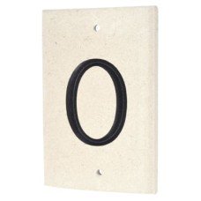 Limestone Screw Fix Door Numeral - 0 - 140 x 90mm - Natural Limestone
