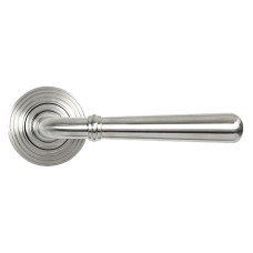 From The Anvil Satin Stainless Steel Door Handles on Round Beehive Rose - Newbury Range 