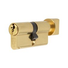 Eurospec 10 Pin 70mm Euro Thumbturn Cylinder - 35mm Turn + 35mm - Polished Brass - Keyed to Differ