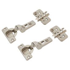 Blum CLIP Cabinet Hinge Pack with 0mm Mounting Plates - 100° - Sprung - Inset - Zinc Plated - Pair
