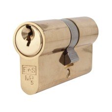 Eurospec 5 Pin 60mm Euro Double Cylinder - 30 + 30mm - Polished Brass - Master Keyed