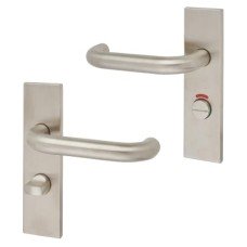 Exel Satin Stainless Steel 19mm Return to Door Bathroom Door Handle - Square - 57mm c/c - RH Exel Satin Stainless Steel 19mm Return to Door Bathroom Door Handle - Square - 57mm c/c - RH