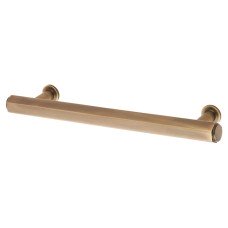 Alexander & Wilks Vesper Hex 14mm T-Bar Cabinet Pull Handle - 128mm Centres - Antique Brass