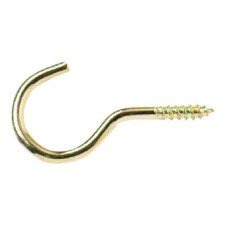 Unshouldered Cup Hook - 38mm Hook - Electro Brass - Pack of 10 Unshouldered Cup Hook - 38mm Hook - Electro Brass - Pack of 10