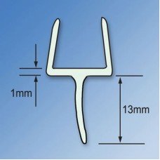 Clear PVC Shower Seal - Bottom Rail Seal - Suits 10mm Glass