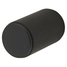 Carlisle Brass Knurled Cylinder Cabinet Knob - 18mm Diameter - Matt Black