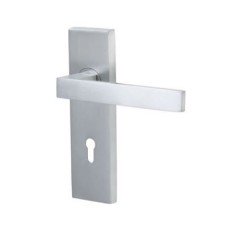 Heritage Brass by M Marcus Satin Chrome Keyhole Lock Door Handle - Delta Range - 157 x 43mm