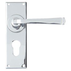 From The Anvil Polished Chrome Euro Lock Door Handle - Avon Range - 152 x 48mm