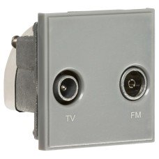 Knightsbridge 1 Gang TV + FM/DAB Outlet Diplexer Euro Module - Grey Knightsbridge 1 Gang TV + FM/DAB Outlet Diplexer Euro Module - Grey