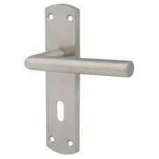 Exel Satin Stainless Steel Mitred Keyhole Lock Door Handle - 172 x 44mm