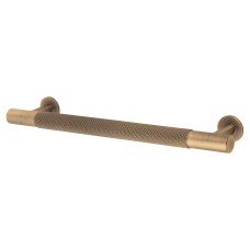 Carlisle Brass 13mm Knurled T-Bar Cabinet Pull Handle - 160mm Centres - Antique Brass