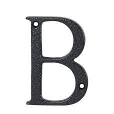 76mm Screw Fix Door Letter - B - Antique Black Iron