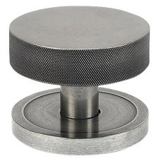 From The Anvil Brompton Round Knurled Centre Door Knob - 90mm Rose - Pewter