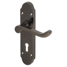 Exel Black Nickel Victorian Summer Scroll Door Handle - 168 x 40mm
