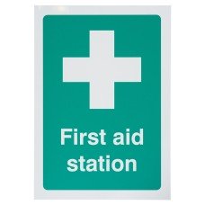 Exel First Aid Station Sign - 148 x 210mm - Rigid Plastic