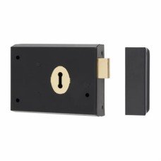 Olde Forge Rim Deadlock - 105 x 80mm - Antique Black Iron